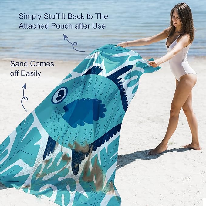 Large Beach Blanket Waterproof Sandproof 108"x 82" for 1-6 Adults,Quick Drying Beach Mat,Lightweight & Durable,Beach Essentials for Family Beach Camping Travel Picnic