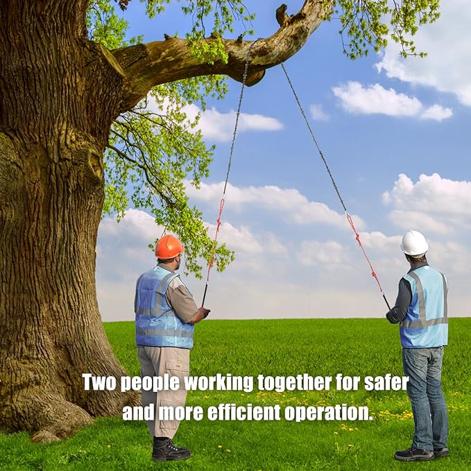 NIUBIDALA Rope Saw, High Reach Tree Limb Hand Chain Saw 53 Inch, 68 Sharp Teeth Blades on Both Sides,Narrow chain NOT stuck.