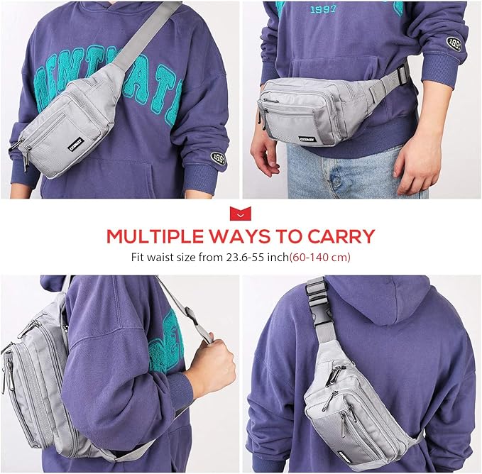 CXWMZY Fanny Packs For Women & Men Waist Pack Hip Bum Bag with Multi-Pockets Large Capacity Waterproof Casual Bum Bag for Disney Traveling Casual Cycling Running Hiking