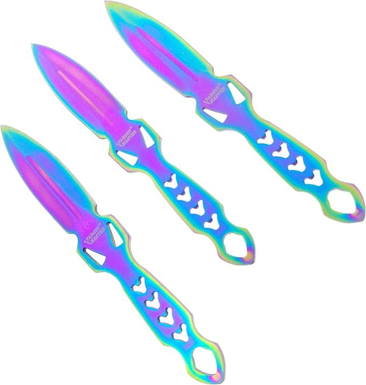 Target Master 3PC 6" Stealth Style Fixed Blade Set with Black Nylon Sheath, Gifts