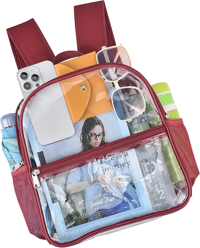 USPECLARE Clear Backpack for Stadium Approved 12×6×12, Water proof Clear Bag for Stadium Events and Concert Work Sport Event