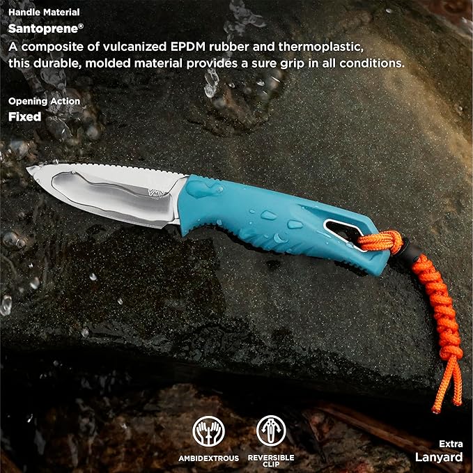 Benchmade - Intersect Outdoor Knife with Depth Blue Santoprene Handle (18050)