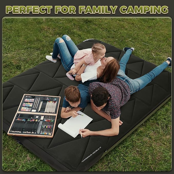 KingCamp Self Inflating Sleeping Pad for Camping Ultra Thick Double Single Foam Mattress High R Value Camping Air Pad Mat, Multi Colors & Sizes