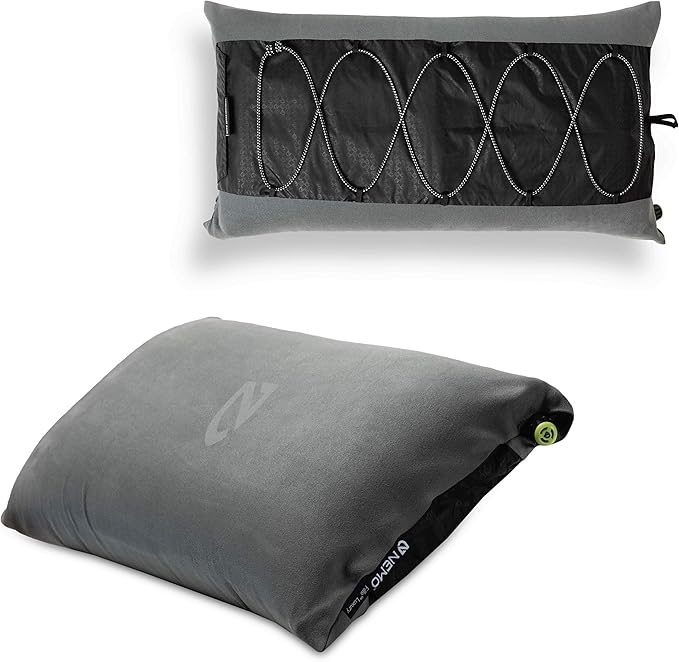 NEMO Fillo Luxury Pillow | Inflatable Pillow for Travel, Backpacking, and Camping, Goodnight Gray