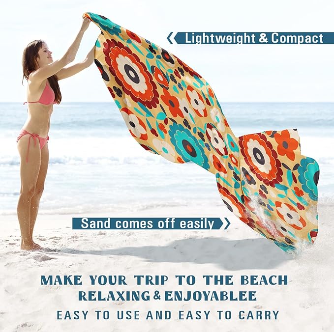 Beach Blanket Sandproof Waterproof 78''×110'' 1-7Adults Oversized,Compact Lightweight Durable Beach Mat for Travel Camping Hiking Picnic Blanket