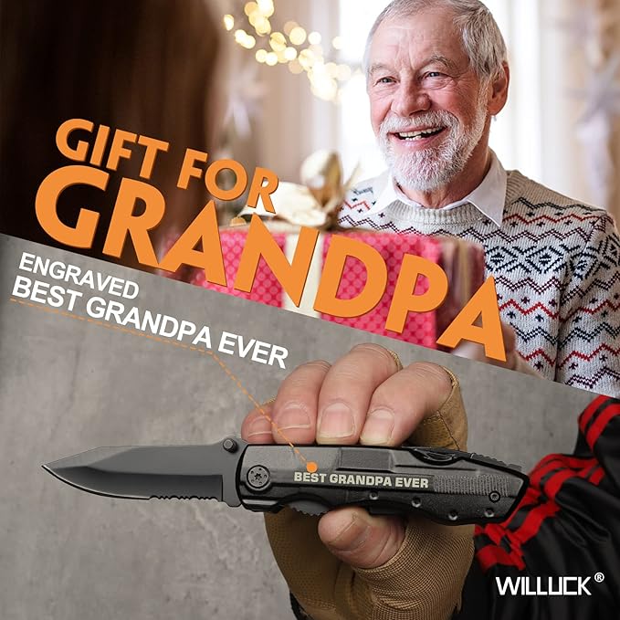 Grandpa Gifts - Grandpa Fathers Day Gift, BEST GRANDPA EVER Multitool Knife - Birthday Gifts for Grandpa, Best Grandpa Gifts - Grandparents Gifts, Grandpa Gifts from Grandchildren