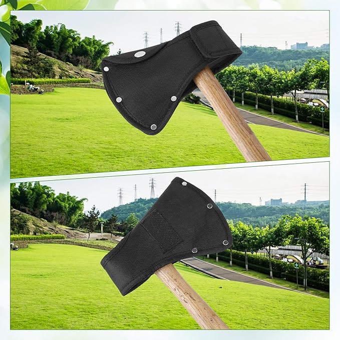 Hatchet Head Sheath Holster Black Thickened Axe Head Cover Sheath Double Snap Hatchet Blade Protector Hatchet Edge Protector for Outdoor Hiking Camping Outdoors Work Axe Jacket