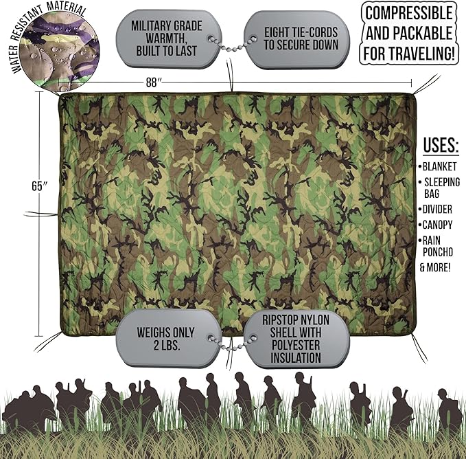 Military Poncho Liner Woobie Blanket Nylon