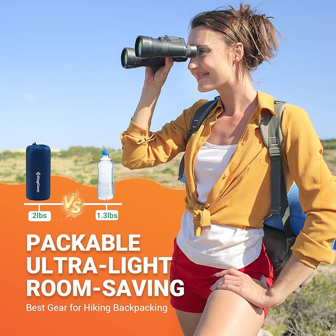 KingCamp Sleeping Pads for Camping, Self Inflating Camping Mattress with Built-in Foot Pump, Connectable Durable Inflatable Sleeping Mat with Pillow, Compact Camping Air Mattress for Camping Hiking