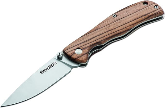 Magnum 01EL605 Backpacker Pocket Knife with 2-2/3 in. Straight Edge Blade, Wooden