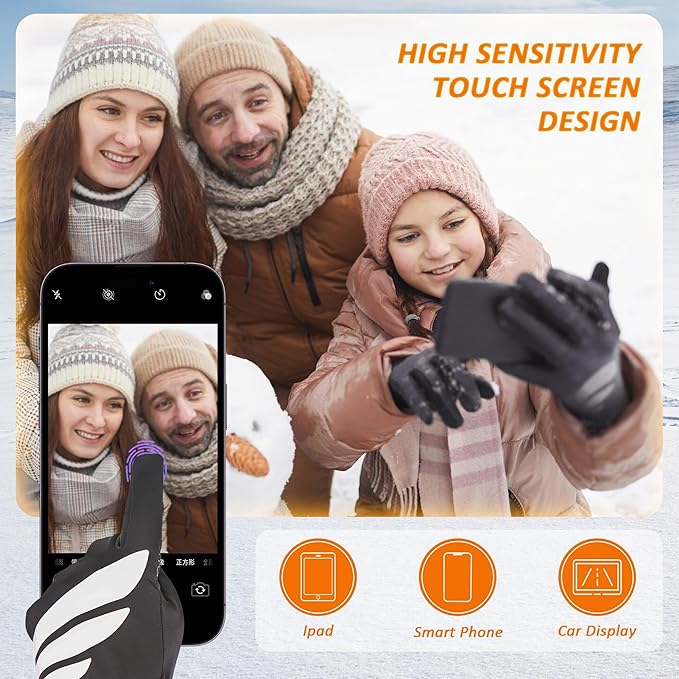 Heated Glove Liners, Rechargeable Electric Battery Operated Heated Gloves for Men Women Thin Hand Warmers for Work Skiing Hunting Fishing Arthritis