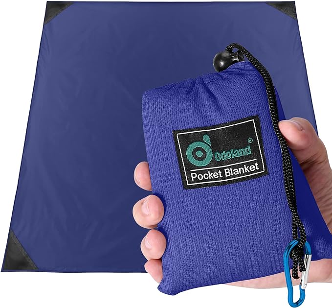 Odoland Beach Blanket Picnic Blanket, SandProof Waterproof Outdoor Pocket Blanket with Portable Bag, Foldable Lightweight Sand Free Quick Drying Beach Mat for Hiking Camping Picnics Travel Concert