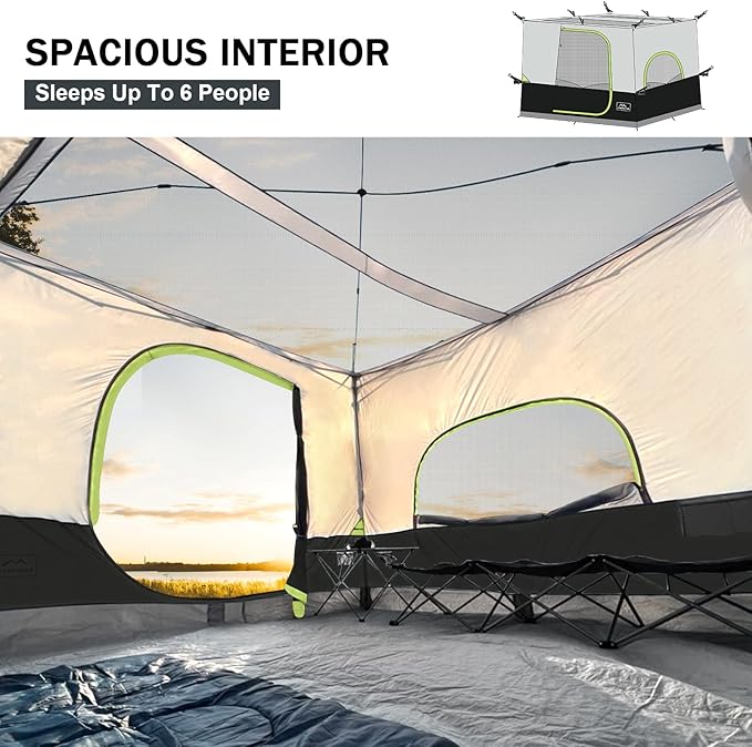 KAMPKEEPER Camping Inner Tent for Pop Up Canopy Converts 10'x10' Straight Leg Canopy into Camping TentFully Vented Roof, Black