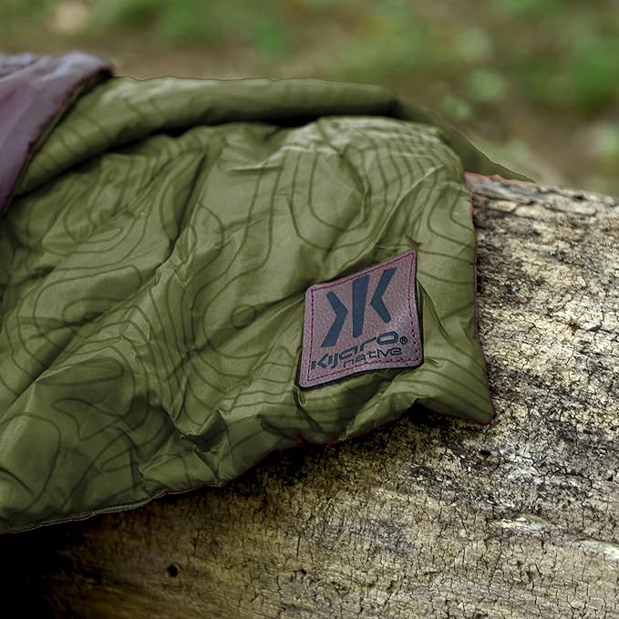 Kijaro Native Camp Quilt | Printed Outdoor Camping Blanket | 55" x 79" | Hawksbill Crag Green, 1-Person