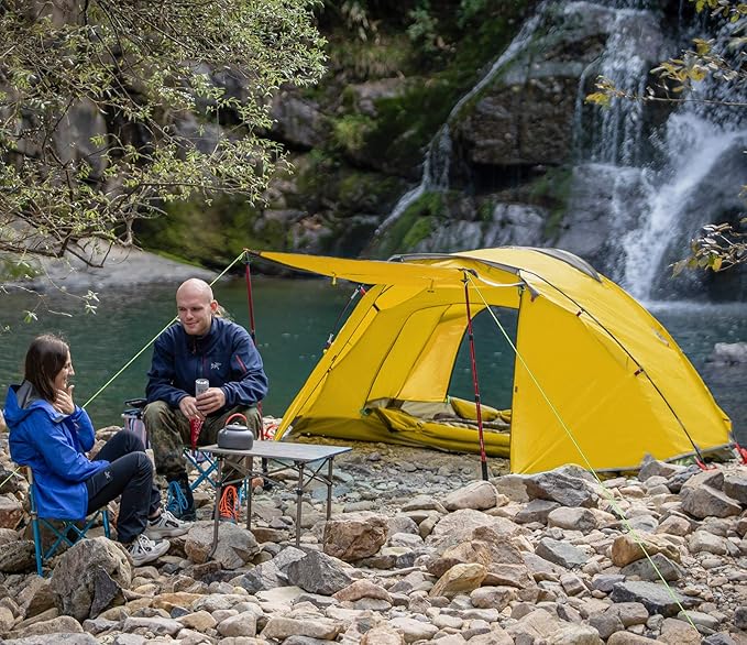 KAZOO 2／4 Person Camping Tent Outdoor Waterproof Family Large Tents 2/4 People Easy Setup Tent with Porch Double Layer