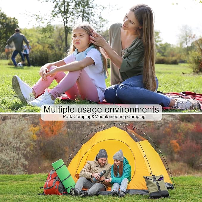 Premium TPU Inflatable Sleeping Pad for Camping - Self-Inflating, Waterproof & Durable with Pillow and Pump - Perfect for Floor or Backpacking, Compact Design for Adults (Green)