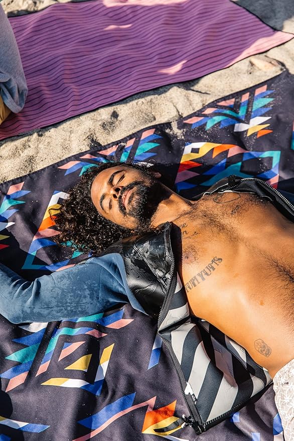 Nomadix Festival Blanket - Perfect for Picnics, Camping, & Lawn Seating - Plush Top & Water Resistant Base - Made with Post Consumer Recycled Materials - Cascades Multi - 60x70