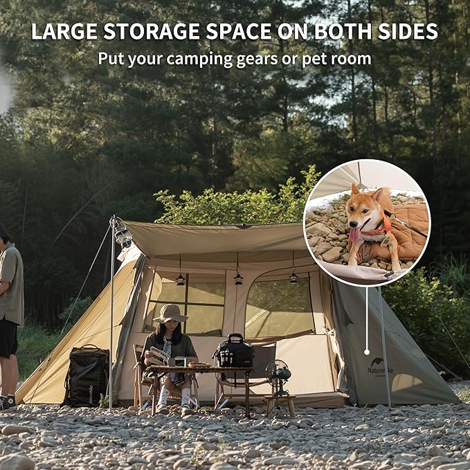 Naturehike Village Camping Tent,4/6/8 Person Tents for Camping, 60S Easy Setup Instant Tent for Family Camping, Car Camping