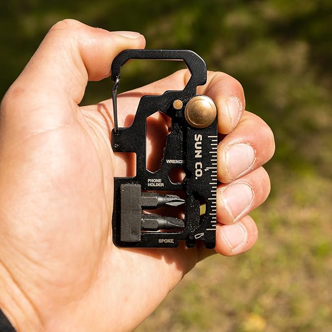 Sun Company ComboDriver - Screwdriver Carabiner MultiTool with 18 Functions Including Screwdriver, Hex Wrench, Pry Bar, and Bottle Opener | Handy Gadget for Camping, Hiking, Hunting, or EDC