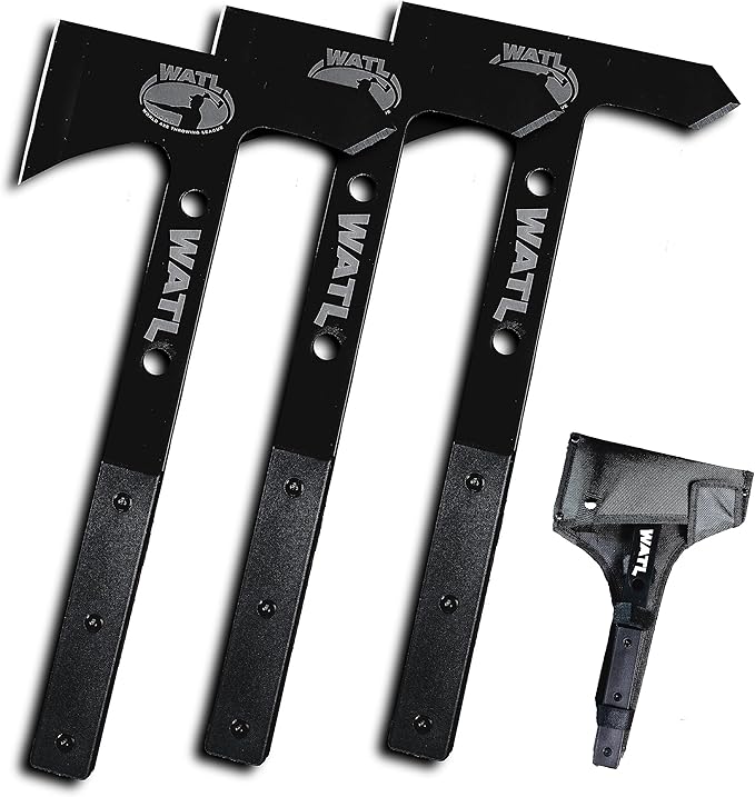 The New & Improved WATL Competition Throwing Hawk Set: World Axe Throwing League Tomahawks with Throwing Hatchet Nylon Sheath and Removable/Replaceable Handles