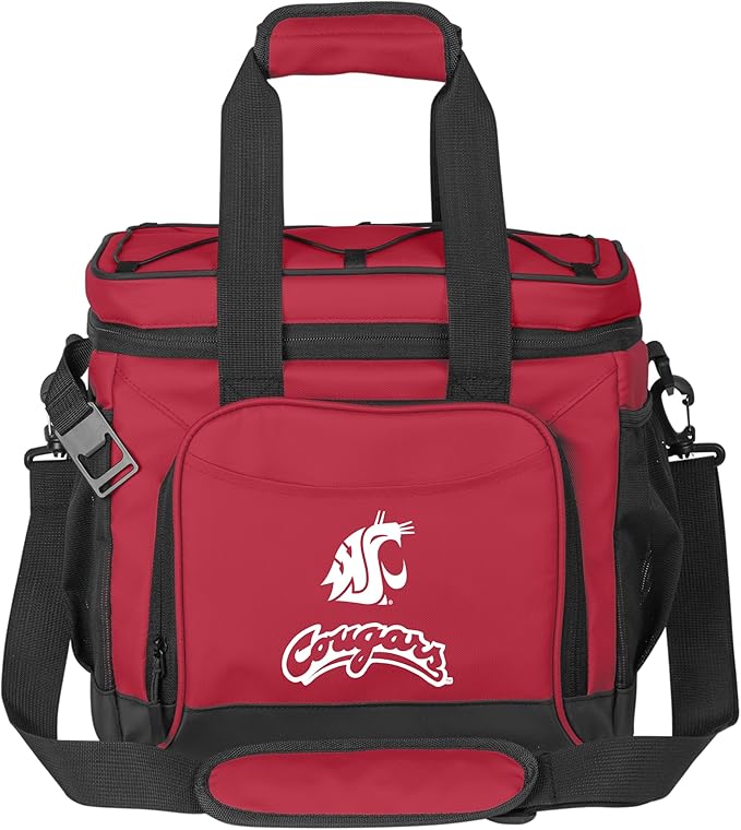 Logo Brands NCAA Flex 24-Can Cooler - Heat-Sealed Leak-Proof Lining, Built-in Bottle Opener, Adjustable Shoulder Strap- Great for Tailgates & Picnics
