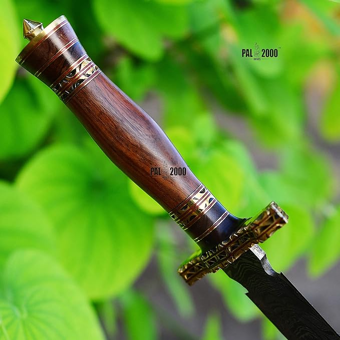 SW-3018 Custom Handmade Damascus Viking Hunting Dagger Sword with Sheath