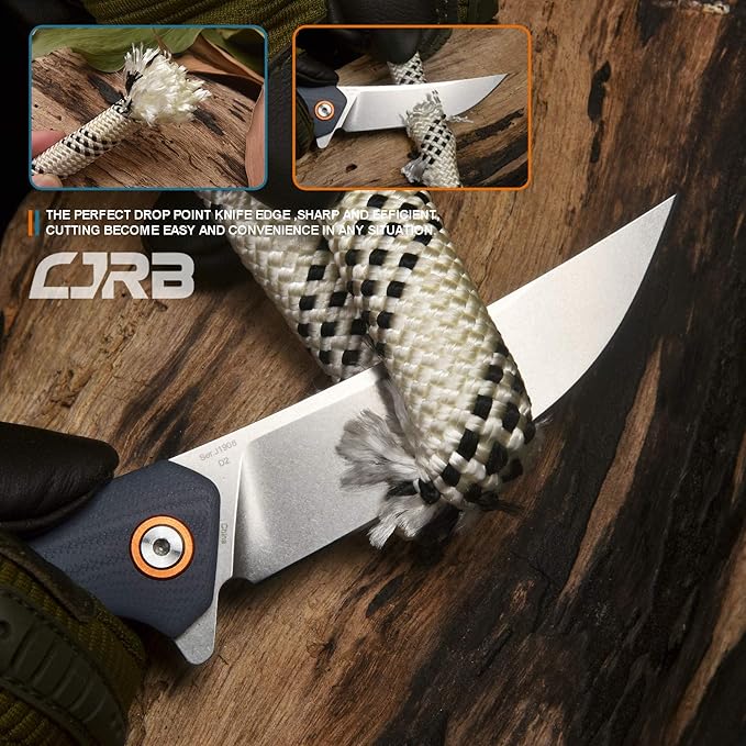 CJRB Folding Knife Gobi(J1906) Stonewash D2 Steel Balde G10 Tactical Handle Pocket Folding Knife EDC