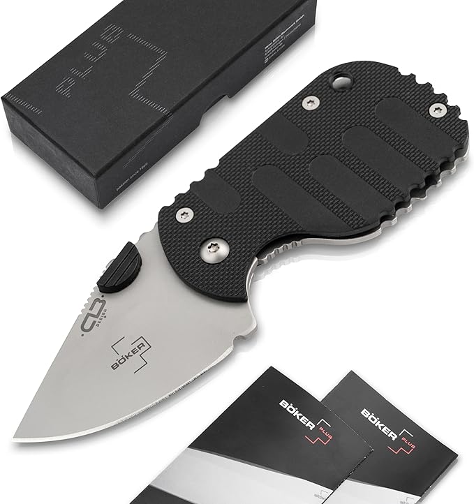 Boker Plus Subcom 2.0 Black - knife with Zytel handle scales - folding knife with D2 blade - small knife with clip