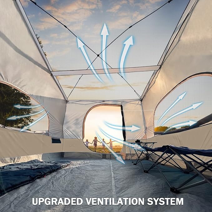 KAMPKEEPER Camping Inner Tent for Pop Up CanopyFully Vented Roof, Converts 10'x10' Straight Leg Canopy into Camping TentKhaki