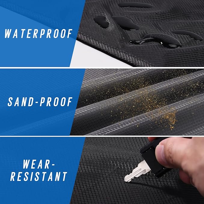 Odoland Beach Blanket Picnic Blanket, SandProof Waterproof Outdoor Pocket Blanket with Portable Bag, Foldable Lightweight Sand Free Quick Drying Beach Mat for Hiking Camping Picnics Travel Concert