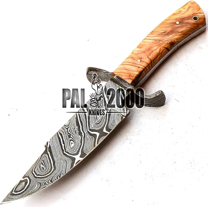 Snmm-9788 - Custom Handmade Damascus Steel Knife - Solid Wood Handle
