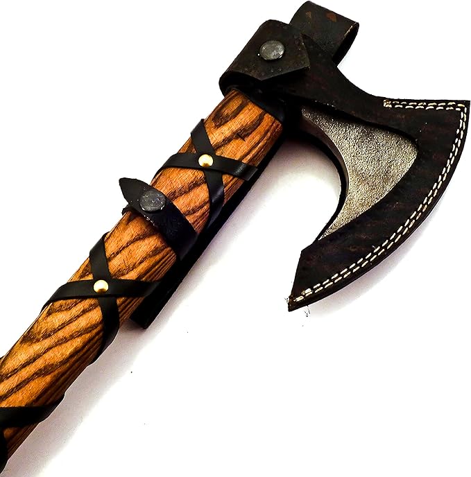 Hand Forged Viking Axe of Ragnor Lorthbrook- Battle Ready Viking Axe -with Ash Wood-Best Gift (Viking Ragnor (Brown))