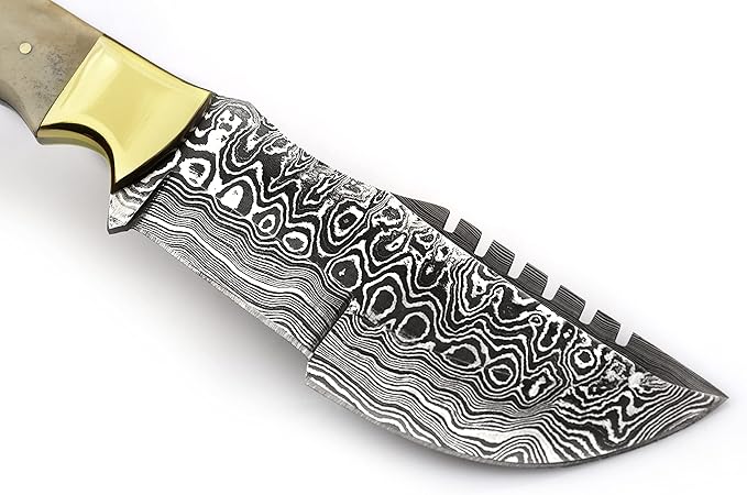Poshland TR-177 Custom Handmade Damascus Steel 10 Inches Tracker Knife (Bone)