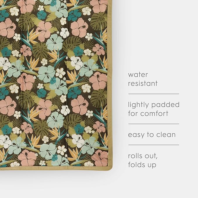 Little Unicorn Outdoor Family Picnic & Beach Blanket, Water-Resistant, Compact Fold, 5 x 5 feet, (Hibiscus)