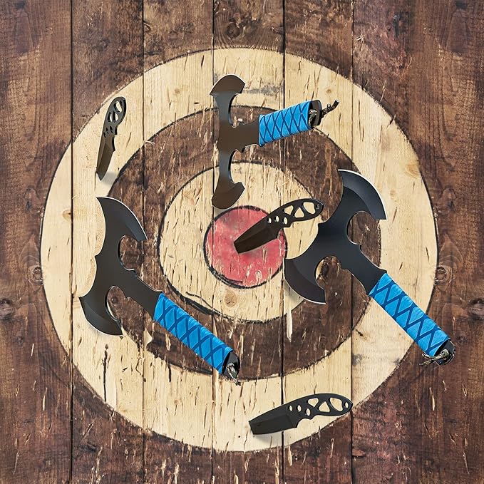 Throwing Axes and Tomahawks Double Sided Set,10 inch Full Tang Stainless Steel,Protective Nylon Sheath,Throwing Hatchet for Competition and Recreation,Throwing Axe 3 Pack