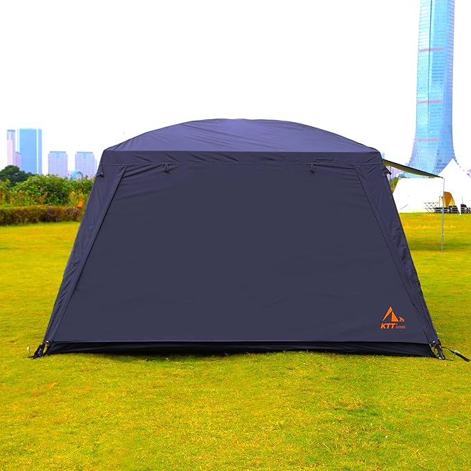 KTT Extra Large Tent 10-12-14 Person(B),Family Cabin Tents,2 Rooms,3 Doors and 3 Windows with Mesh,Straight Wall,Waterproof,Double Layer,Big Tent for Outdoor,Picnic,Camping,Family Gathering