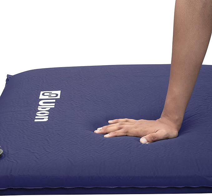 Ubon Self Inflating Sleeping Pad with Pillow for One People Fast Inflating Camping Mat 2 Inch Camping Mattress for Camping Hiking and Backpacking - Navy