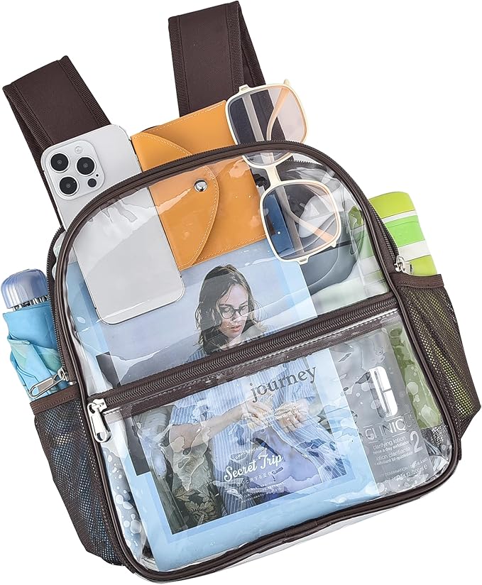 USPECLARE Clear Backpack for Stadium Approved 12×6×12, Water proof Clear Bag for Stadium Events and Concert Work Sport Event
