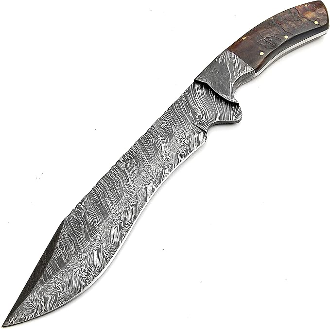 PAL 2000 KNIVES HK-9295 Handmade Damascus Steel 13 Inches Hunting Knife Ram Horn Handle with Sheath