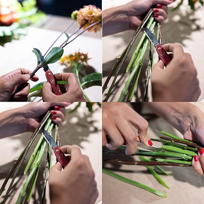 Blumenmesser, gerade Klinge, 55 mm, pink, Blister