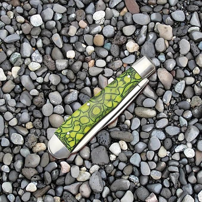 ALBATROSS Traditional Stainless steel Folding Pocket Knives with 2 Blades, FK060 (Green)