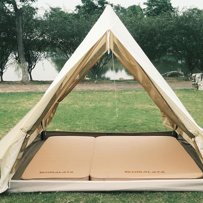 Self Inflating Sleeping Pad - 3.9" Thick Memory Foam - 4 Seasons Portable Lightweight Sleeping Mats for Camping Camping Mattress Pad for Backpacking Hiking Camping Essentials (Single)