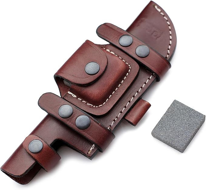 GCS Handmade Brown Leather Sheath Right from Front Vertical - Left from Back Horizontal Knife - GCS 223