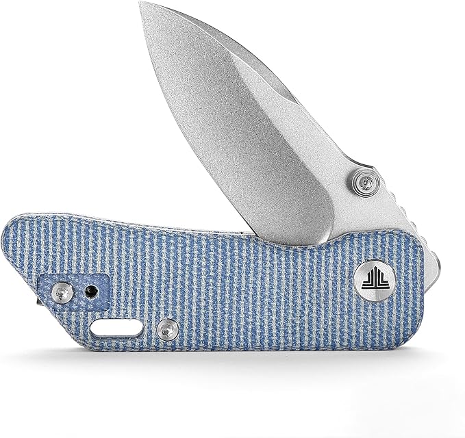 Mini Pocket EDC Knife for Men, 2.32" 14C28N Blade Small Folding Knife with Reversible Deep Carry Clip，Thumb Stud Opener，Ceramic Bearings，Micarta Handle， Bootes-04L