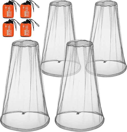 HESTYA 4 Pack Mosquito Net Face Mesh Net Protecting Net for Outdoor Hiking Camping Climbing Mosquito Fly Insects Preventing