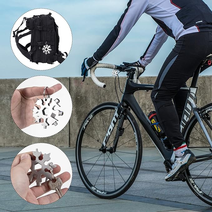 Snowflake multitool, Stainless Steel Snowflake tool multi, Portable Snowflake Tool Bottle Opener, Flat Phillips Screwdriver Kit all in one , gift for Christmas (Graceful Black)