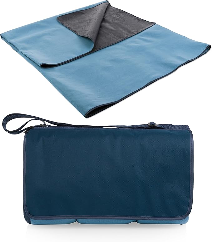PICNIC TIME Blanket Tote XL Outdoor Picnic Blanket, Beach Blanket, Camping Blanket, (Dusty Blue)