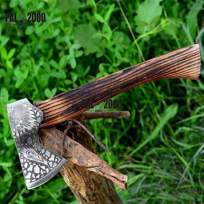 AX-2018 Custom Handmade Viking Hatchet Bearded Axe Head Camping Tomahawk Battle Tool with Sheath
