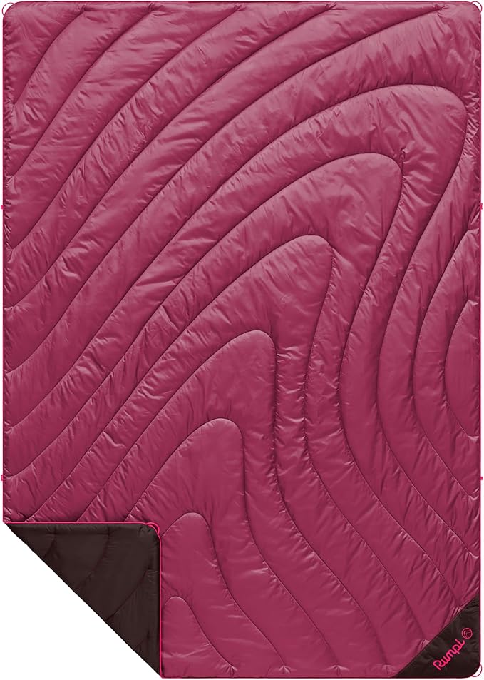 Rumpl Original Puffy Blanket - Warm Puffy Camping Blanket, 100% Recycled Polyester Insulation, Lightweight, Packable, Water-Resistant, Outdoor Puffer Blanket, 52"x75", Cactus Flower