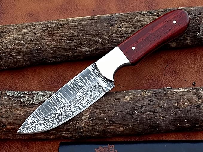 | Viking Heritage Skinner Knife – Expertly Crafted with Damascus steel for Precision Hunting and Field Dressing: Embrace the Timeless Elegance of Craftsmanship with this Razor-Sharp